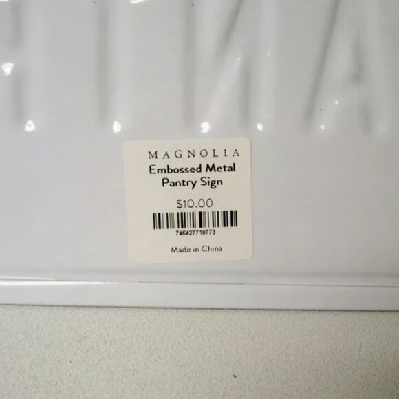 MAGNOLIA HOME  Farmhouse Embossed Metal Pantry Sign - Picture 3 of 5